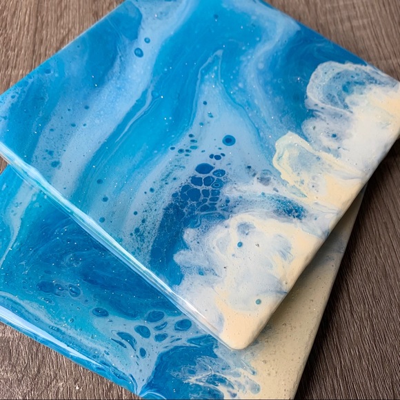 Beach theme tile coasters - Picture 4 of 6